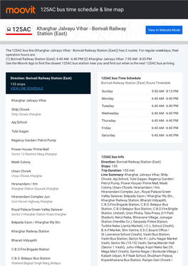 125AC Bus Time Schedule & Line Route