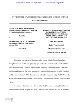 Case 2:06-Cv-00669-TC Document 57 Filed 01/03/07 Page 1 of 7