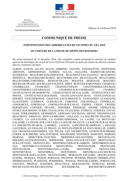 Valence, Le 14 Février 2019 Pref-Communication@Drome.Gouv.Fr