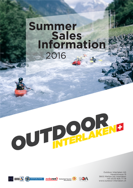 Summer Sales Information 2016