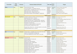 Councillor First Name Division Scheme Details 2010-2011 Payee