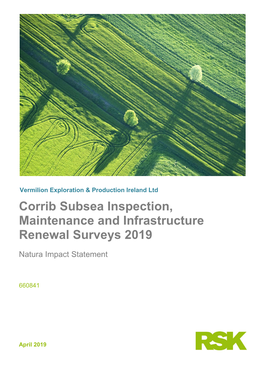 Corrib Subsea Inspection, Maintenance and Infrastructure Renewal Surveys 2019