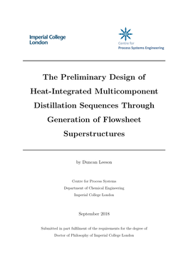 The Preliminary Design of Heat-Integrated Multicomponent Distillation Sequences Through Generation of Flowsheet Superstructures