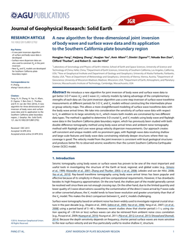 A New Algorithm for Three-Dimensional Joint Inversion Of