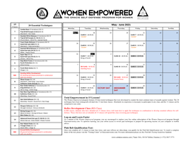 Women Empowered Program Features 20 Time-Tested Techniques That Were Developed to Counter the Most Common Types of Assaults Against Women