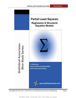 PARTIAL LEAST SQUARES (PLS-SEM) 2016 Edition