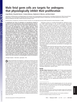 Male Fetal Germ Cells Are Targets for Androgens That Physiologically Inhibit Their Proliferation