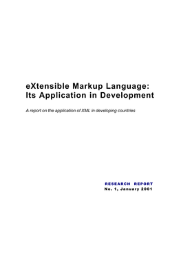 Extensible Markup Language: Its Application in Development