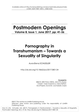 Pornography in Transhumanism – Towards a Sexuality of Singularity