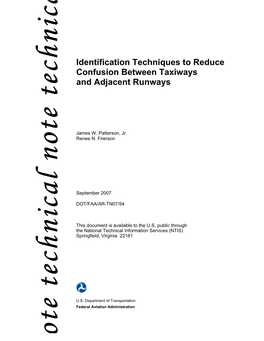 Identification Techniques to Reduce Confusion Between Taxiways and Adjacent Runways