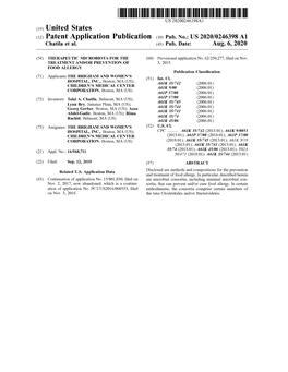( 12 ) Patent Application Publication ( 10 ) Pub . No .: US 2020/0246398 A1