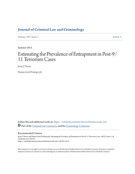 Estimating the Prevalence of Entrapment in Post-9/11 Terrorism Cases, 105 J