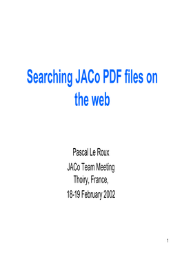 Searching Jaco PDF Files on the Web