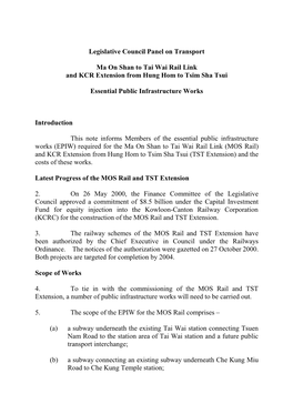 Legislative Council Panel on Transport Ma on Shan to Tai Wai