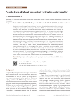 Robotic Trans-Atrial and Trans-Mitral Ventricular Septal Resection