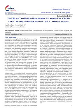 Cov-2 That May Potentially Control the Level of COVID-19 Severity?