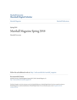 Marshall Magazine Spring 2018 Marshall University