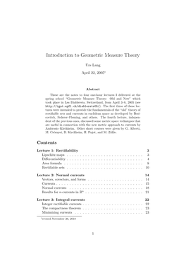 Introduction to Geometric Measure Theory