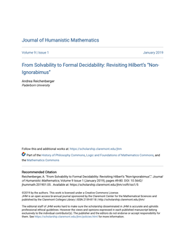 Revisiting Hilbert's “Non-Ignorabimus”