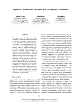 Argument Discovery and Extraction with the Argument Workbench