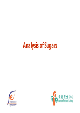 Analysis of Sugars