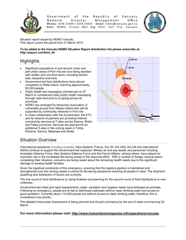 Vanuatu Sitrep 13 27 March 2015.Pdf