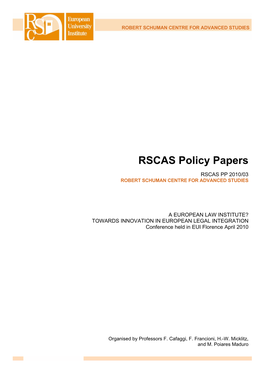 RSCAS Policy Papers