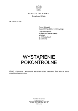 Wystąpienie Pokontrolne