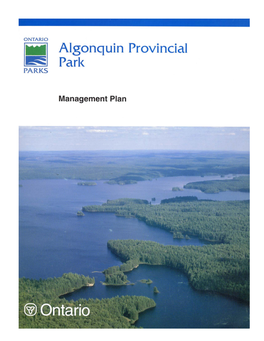 Algonquin Park Management Plan