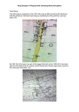 King George's V Playing Field, Garstang Road, Broughton the Parish Council Allowing the RAF (Based Locally and at Barton Hall) the Use the Field for “Games”