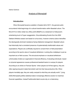 Analysis of Moneyball