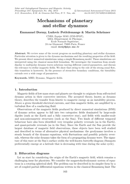 Mechanisms of Planetary and Stellar Dynamos