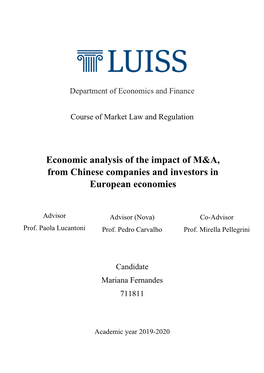 Economic Analysis of the Impact of M&A, from Chinese Companies And