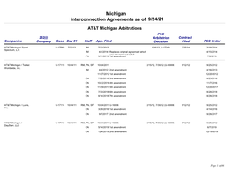 Michigan Interconnection Agreements As of 7/30/21
