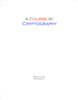 A Course in Cryptography