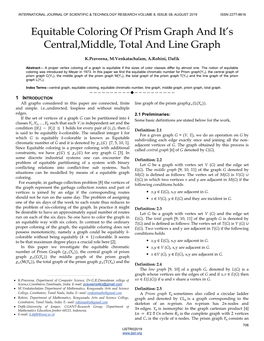 Equitable Coloring of Prism Graph and It S Central,Middle, Total And