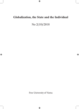 Globalization, the State and the Individual No 2(18)/2018