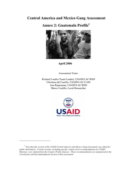 Central America and Mexico Gang Assessment Annex 2: Guatemala Profile∗