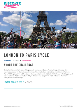 London to Paris Cycle