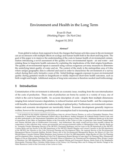 Environment and Long Term Health