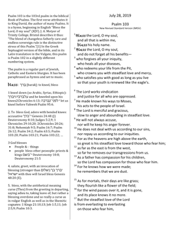 Text Study Sheet Psalm 103 7282019