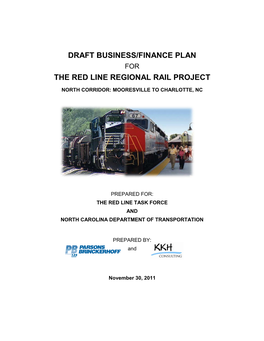 Draft Business/Finance Plan for the Red Line Regional Rail Project