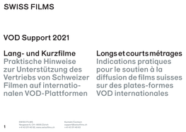 Swiss Films Vod Support 2021