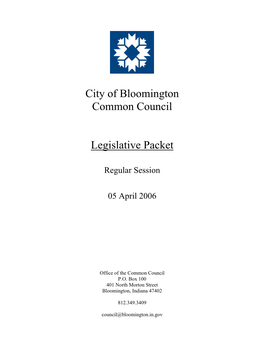 City of Bloomington Common Council Legislative Packet