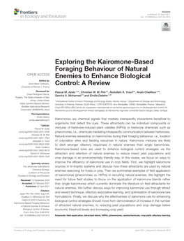 Exploring the Kairomone-Based Foraging Behaviour Of