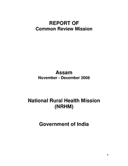 REPORT of Assam National Rural Health Mission (NRHM