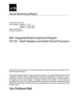 Adb Funded Integrated Road Investment Program