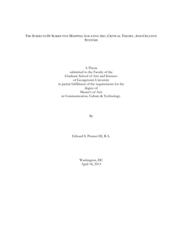 A Thesis Submitted to the Faculty of the Graduate School of Arts and Sciences of Georgetown University in Partial Fulfillment Of