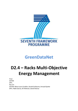 D2.4 Racks Multi-Objective Energy Management Specification And