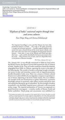 'Elephant of India': Universal Empire Through Time and Across Cultures